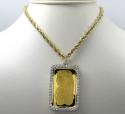 24k gold large lady fortuna diamond pendant 3.59ct