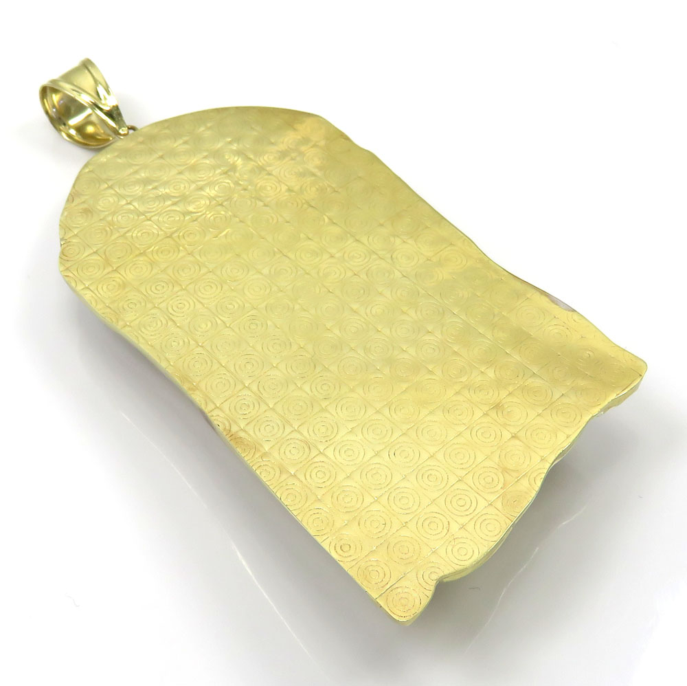 10k yellow gold two tone large jesus piece pendant - Image 4