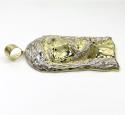 10k yellow gold two tone large jesus piece pendant 