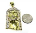 10k yellow gold two tone medium jesus piece pendant 