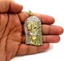 10k yellow gold two tone medium jesus piece pendant 