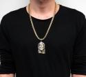 10k yellow gold two tone medium jesus piece pendant 