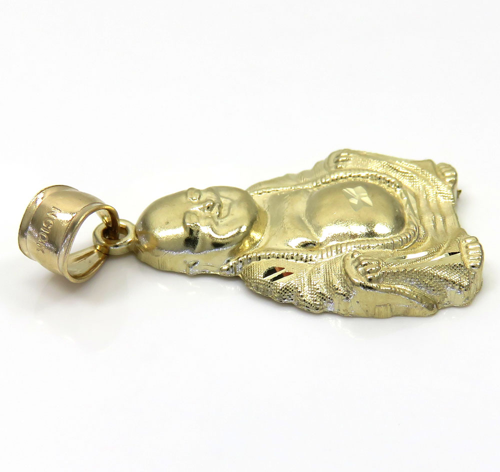 10k yellow gold small fat buddha pendant - Image 3