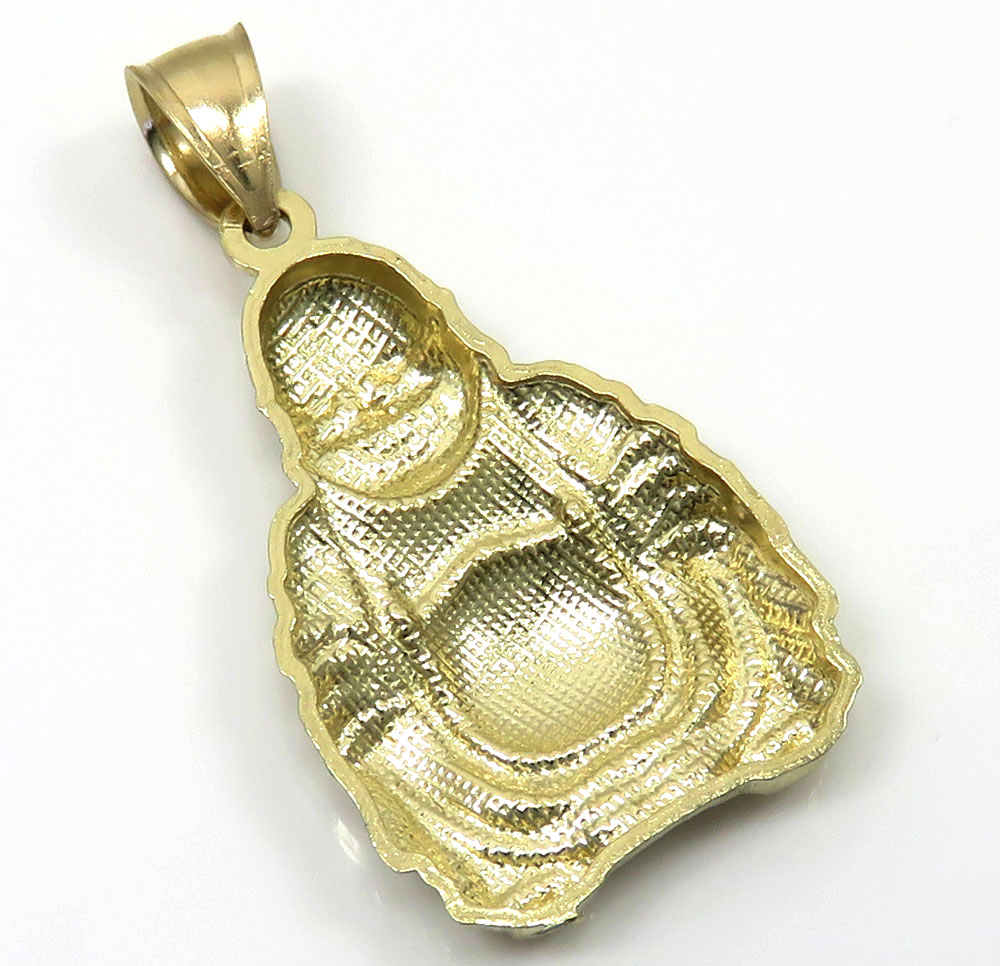 10k yellow gold small fat buddha pendant - Image 4