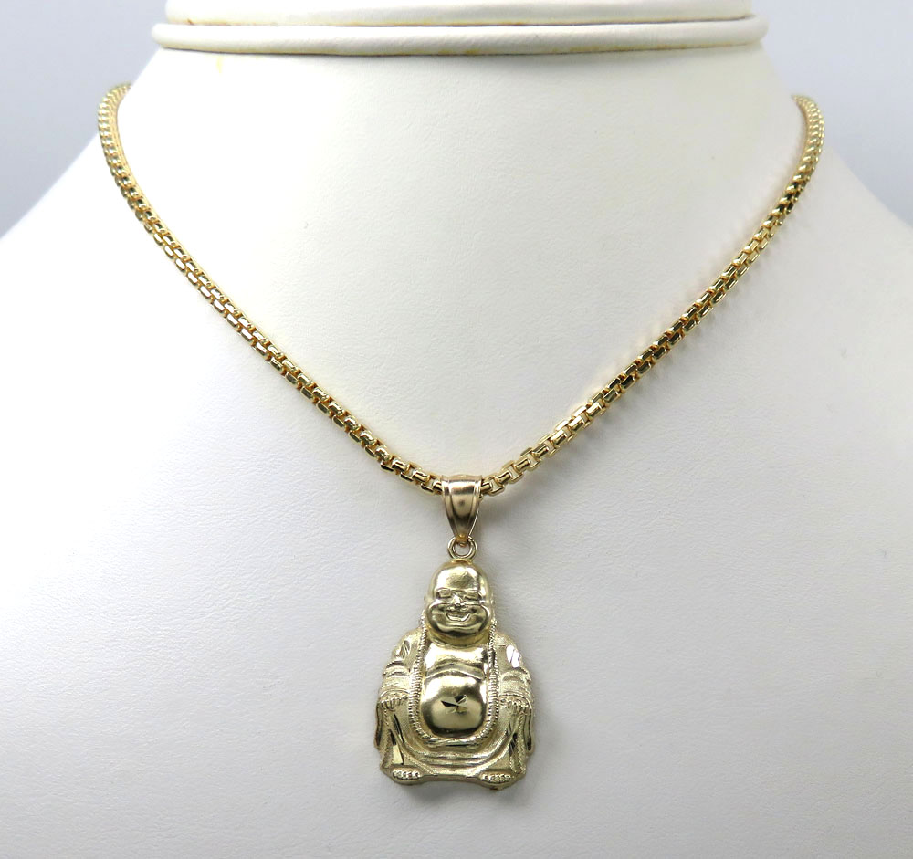 10k yellow gold small fat buddha pendant - Image 6