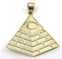10k yellow gold all seeing eye pyramid pendant 