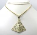 10k yellow gold all seeing eye pyramid pendant 