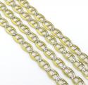 10k yellow gold two tone diamond cut mariner chain 16-24 inch 2mm 