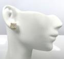 14k yellow gold 4x4 square diamond earrings 0.65ct
