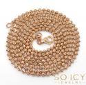 14k rose gold moon cut bead ball chain 18-26 inch 2mm