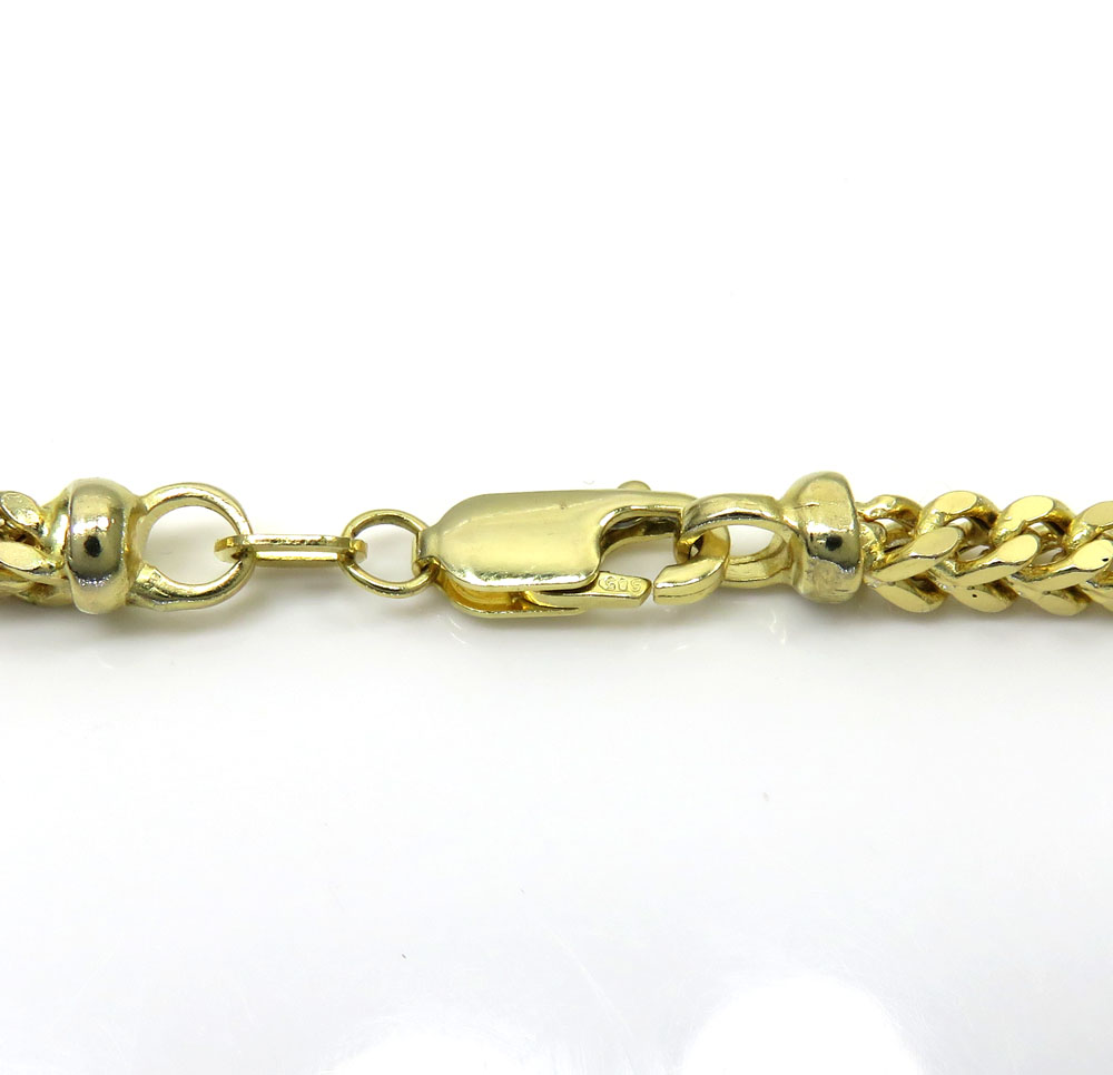 14k yellow gold hollow boxed franco chain 22 inch 3.5mm