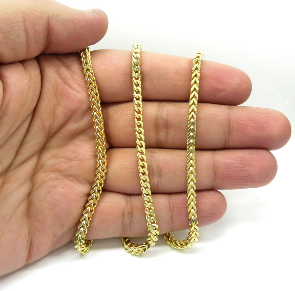 14k yellow gold hollow boxed franco chain 22 inch 3.5mm