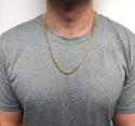 14k yellow gold hollow boxed franco chain 22 inch 3.5mm
