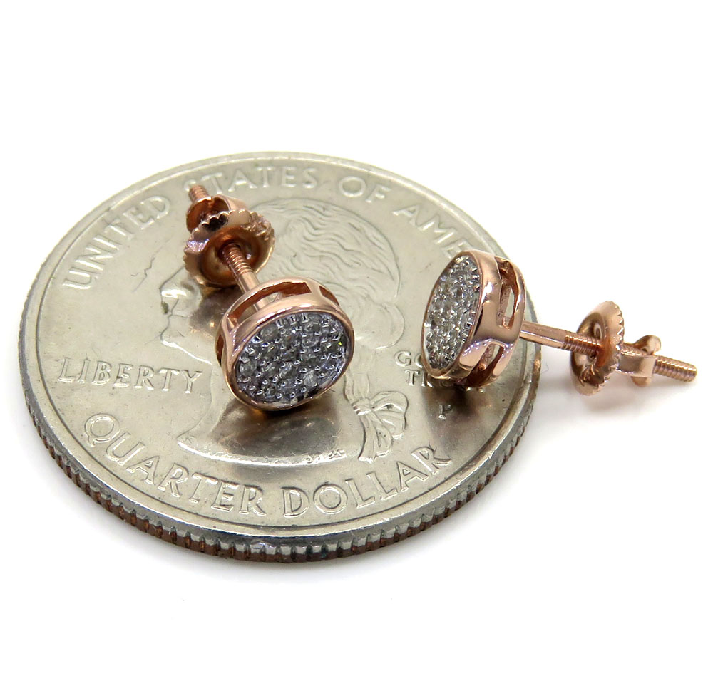 14k white yellow and rose gold diamond small snow cap earrings 0.10ct