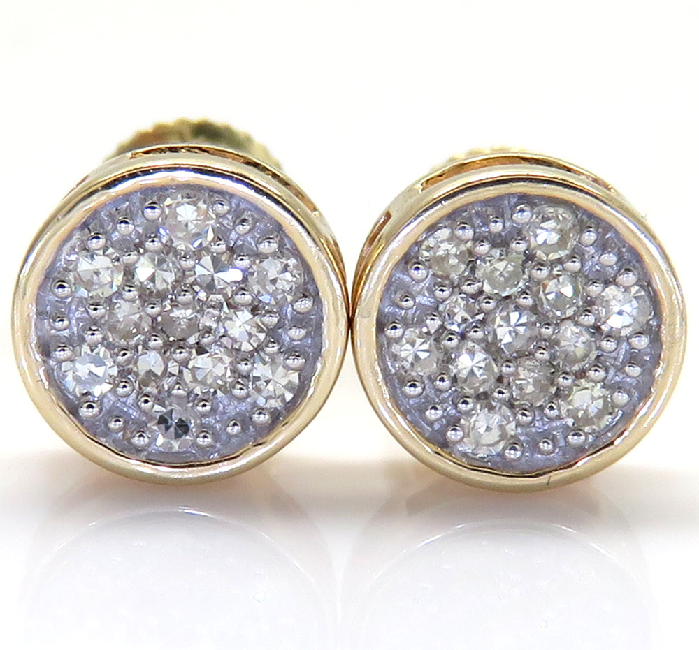 14k white yellow and rose gold diamond small snow cap earrings 0.10ct