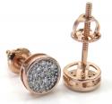 14k white yellow and rose gold diamond small snow cap earrings 0.10ct