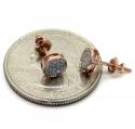 14k white yellow and rose gold diamond small snow cap earrings 0.10ct