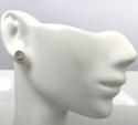 14k white yellow and rose gold diamond small snow cap earrings 0.10ct