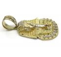10k yellow gold medium cz king tut pharaoh head pendant 0.50ct