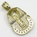 10k yellow gold medium cz king tut pharaoh head pendant 0.50ct
