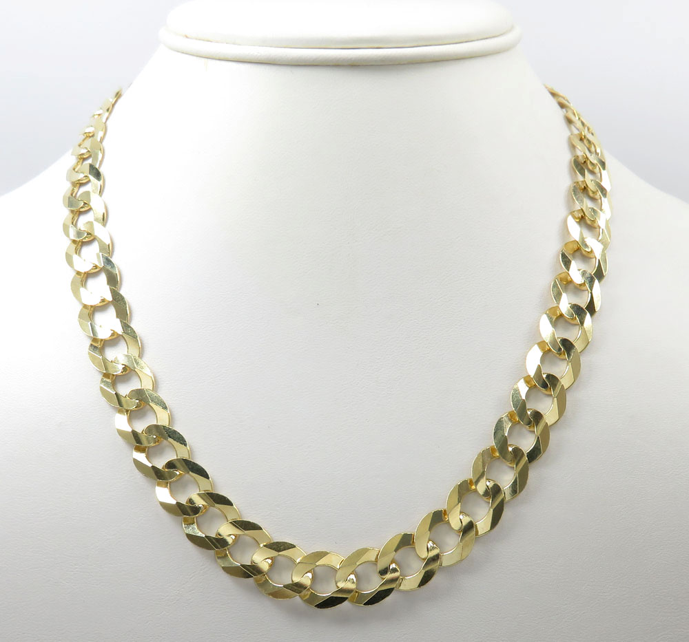 14k yellow gold solid cuban link chain 22-30 inch 11.5mm - Image 6