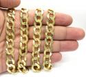 14k yellow gold solid cuban link chain 22-30 inch 11.5mm