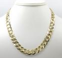 14k yellow gold solid cuban link chain 22-30 inch 11.5mm