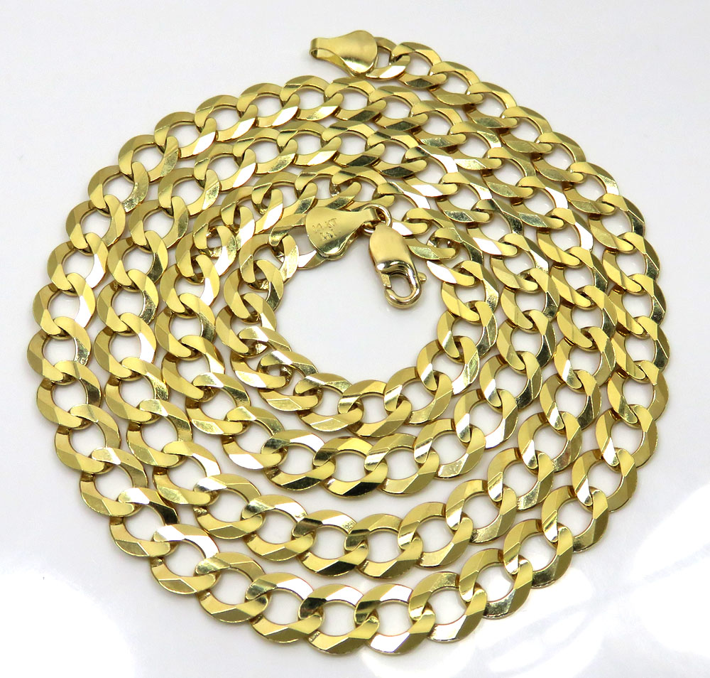 14k yellow gold solid cuban link chain 20-30 inch 8.5mm - Image 2