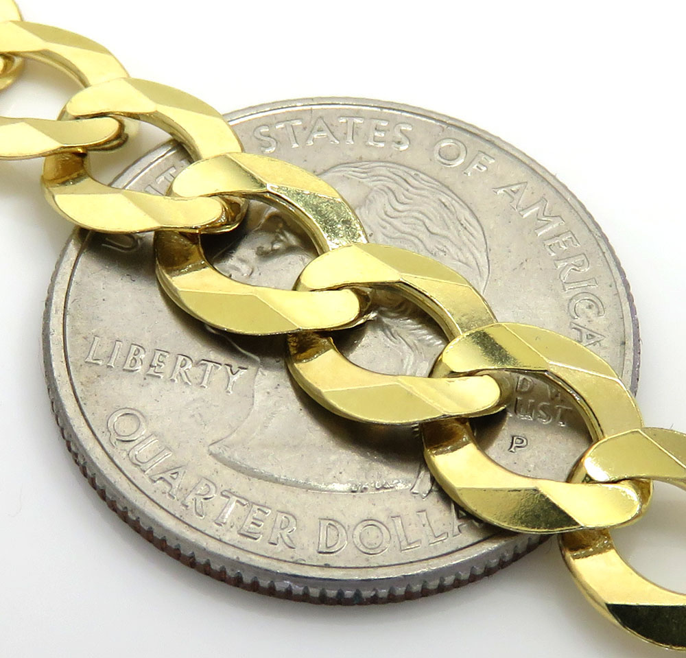 14k yellow gold solid cuban link chain 20-30 inch 8.5mm