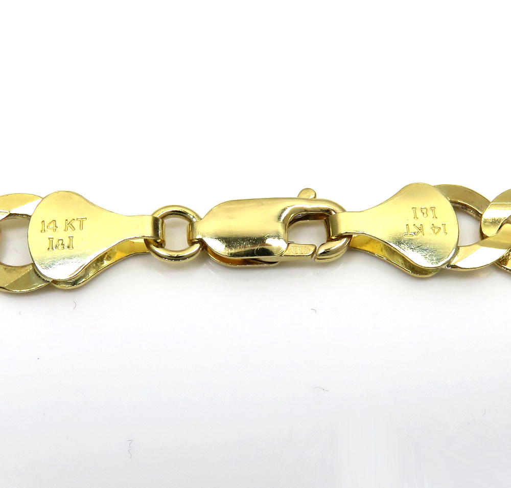 14k yellow gold solid cuban link chain 20-30 inch 8.5mm