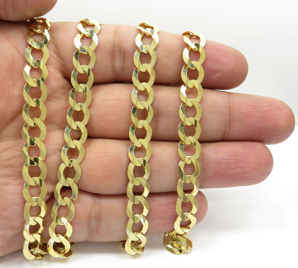 14k yellow gold solid cuban link chain 20-30 inch 8.5mm - Image 5