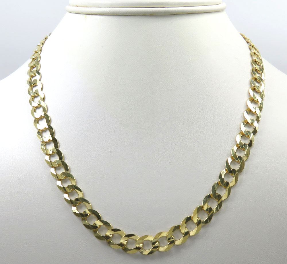 14k yellow gold solid cuban link chain 20-30 inch 8.5mm