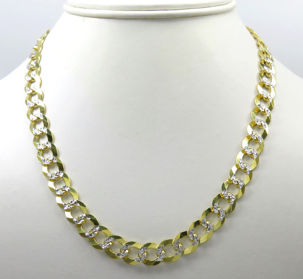 14k yellow gold diamond cut thick cuban chain 18-26 inch 9.6mm  - Image 5