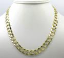 14k yellow gold diamond cut thick cuban chain 18-26 inch 9.6mm 