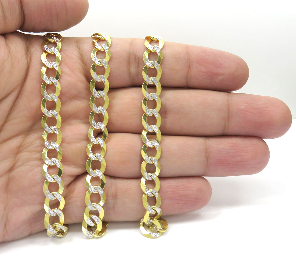 14k yellow gold diamond cut solid cuban link chain 20-26 inch 8.5mm - Image 5