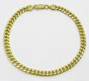 925 yellow sterling silver miami link bracelet 8.75 inch 5mm