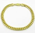 925 yellow sterling silver miami link bracelet 8.50 inch 6.5mm