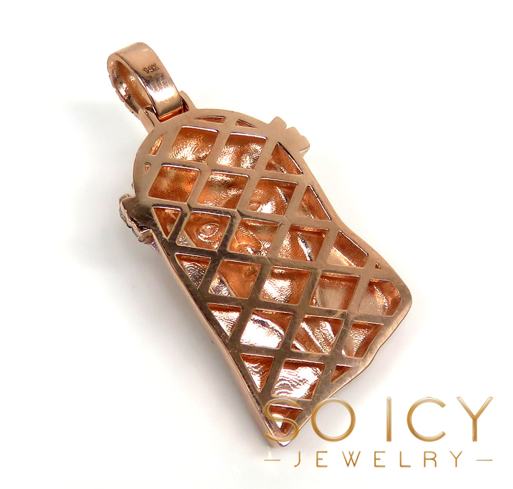 14k rose yellow or white gold medium diamond jesus piece pendant 2.25ct - Image 5