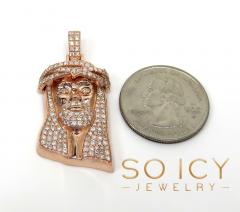 14k rose yellow or white gold medium diamond jesus piece pendant 2.25ct