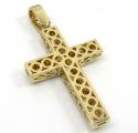 14k gold 2x2 solid full cut diamond small cross 1.15ct