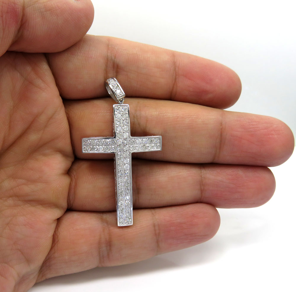 14k gold 2x2 solid full cut diamond medium cross 2.00ct - Image 6