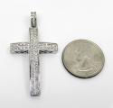 14k gold 2x2 solid full cut diamond medium cross 2.00ct