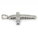 14k gold 2x2 solid full cut diamond medium cross 2.00ct