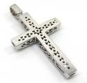 14k gold 2x2 solid full cut diamond medium cross 2.00ct