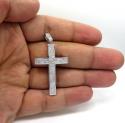 14k gold 2x2 solid full cut diamond medium cross 2.00ct