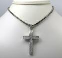 14k gold 2x2 solid full cut diamond medium cross 2.00ct
