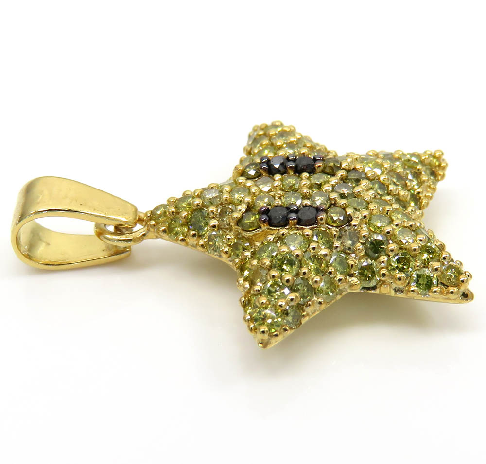 14k yellow gold diamond mario star pendant 1.20ct - Image 3