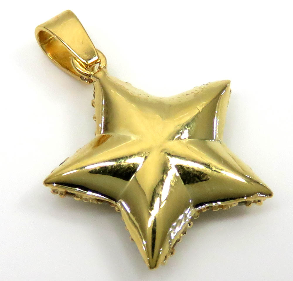 14k yellow gold diamond mario star pendant 1.20ct - Image 4