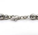 14k white gold diamond cut bead chain 16 inch 5mm