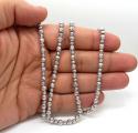 14k white gold diamond cut bead chain 16 inch 5mm